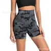 Shorts Esportivos Camuflados de Cintura Alta com Controle de Barriga, Europeus e Americanos Transfronteiriços, de Verão, Aperto ao Corpo, Levanta Bumbum, Três Quartos para Fitness e Yoga Feminino