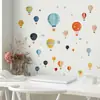 Papel de Parede de Balão de Ar Quente Pintado, Céu Estrelado, Adesivos de Amor, Quarto Infantil, Pintura Decorativa de Parede para Jardim de Infância, PVC Autoadesivo Cartoon