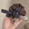 Ligas para el cabello estilo coreano, ligeras, con estampado de leopardo, elásticos para el cabello retro extragrandes, bandas elásticas para el cabello muy elásticas, scrunchies de moda para mujer