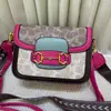 Bolsa Feminina Estilo Retrô Color-Blocking 2026, Bolsa Quadrada Pequena com Padrão Vintage Europeu e Americano, Bolsa Transversal de Ombro Versátil na Moda