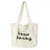 Bolsa de Lona Estilo Coreano Nova Grande Capacidade Ombro Único Bolsa Tote com Letras Ins Simples Casual Roupa de Trabalho Sacola de Compras Bolsa Feminina