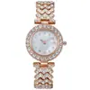 Explosiones de Comercio Exterior Moda Patrón Romano Diamante Reloj de Pulsera para Mujer Reloj de Pulsera de Cuarzo Brazalete Reloj de Pulsera para Mujer Fabricantes en stock