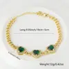 Distrito Lu Nuevo Chapado en Cobre Oro Real Estilo Lujo Ligero Microincrustado Circonita Geométrico Amor Circonita de Colores Pulsera Colgante para Mujeres