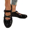 Nuevos Zapatos Mary Jane de Verano con Correas Cruzadas para Mujer 2026 Nuevos Zapatos Planos Bajos Suaves para Mujer en Negro