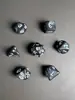 Conjunto de Dados Poliédricos D&D com Padrão de Mármore, Cores Misturadas, Transparente, D4D6D8D10D12D20 Lados, Tabuleiro Coc, Conjunto de Sete Peças