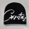 Gorro de Punto Jacquard Estilo Callejero Americano de Piel Sintética de Visón con Diseño de Estrella y Letra, Gorro Suave y Cálido para la Cabeza