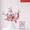 Flor artificial de la fortuna fruto rojo sala de estar decoración de habitación de bodas ramo festivo jarrón pedido de boda decoración de banquete de bodas adornos