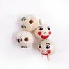 Nuevas cuentas redondas de madera de loto de 20 mm, color madera cruda, con forma de cara sonriente, cuentas redondas de madera, cuentas sueltas, accesorios de joyería para bricolaje.