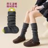 Meias de Dedo Aberto para Mulheres, Estilo Micro-Lã, Polainas de Meia Panturrilha, Polainas Longas de Inverno Versáteis com Canelado para Mulheres, Pernas Bonitas