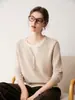 Suéter de Cachemira con Cuello en V de Temperamento Otoño Invierno para Mujer, Manga Larga, Botones, Tejido de Punto Holgado, Moda, Capa Interior, Capa Base, Suéter