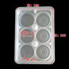 Caja de embalaje de alimentos tipo blíster de polipropileno, bandeja pequeña tipo jaula, bollos desechables, fondo verde, grupo interior, embalaje para pastel de calabaza
