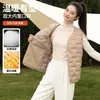 Venta al por mayor transfronteriza 2026 nuevo chaleco para mujer, casual a prueba de viento, cuello en V, parte delantera abierta en relieve, algodón de seda, chaleco cálido