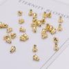 Color oro 18K retenedor de color tapón para el oído bala cobre chapado en oro real aretes tapones para el oído semiacabados DIY grandes y pequeños