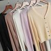 Cárdigan de punto Binglinen de verano, nuevo estilo, ahuecado, para mujer, de manga larga, combinable con todo, protector solar, chal, cintura alta, camisa ultracorta con aire acondicionado.