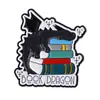 Medalla de Lectura Exquisita de Dibujos Animados Patrón Creativo de Dinosaurio en Libros Insignia Inspiradora de Nicho Accesorios para Mochila de Estudiante