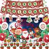 Ventas Calientes Transfronterizas Tela de Fondo para Fiesta de Navidad Bandera Colgante Suministros de Decoración Papá Noel Bola Colgante Juego de Banderas Giratorias
