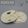 Otoño Hierba Melamina Cuadrícula Cuatro Plato de Comida Rápida Plato de Plástico para Buffet Vajilla Imitación Porcelana Comedor Plato Rectangular Dividido para Arroz