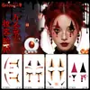Halloween Payaso Maquillaje de Imitación Calcomanías de Tatuaje Divertidas Creativas Calcomanías para la Cara para Hombres y Mujeres Dulces y Geniales Coloridas Resistentes al Agua y de Larga Duración