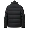 Chaqueta de plumón para hombre 2026 Otoño/Invierno Tejida Cuello alto Cremallera Versión Estándar Nacional 90% plumón Juvenil Negocios Cálido Abrigo Corto