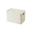 Caja de Almacenamiento de Cuero Sintético Color Crema, Contenedor de Gran Capacidad con Diseño Elegante, Cesta Multifuncional de Almacenamiento para Oficina, Almacenamiento de Mascarillas