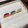 Pinza para Oreja Cuadrada de Circonita Electrochapada en Oro Real de 18K, Simple y de Moda, Pinza para Hélice Auricular sin Perforación, Pendientes de Lujo Ligero y de Gama Alta para Mujer