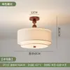 Luminária de teto de quarto vintage estilo francês, novo design de feijão mágico moderno de meados do século, iluminação atmosférica para sala de estudo, luminárias de madeira maciça e tecido estampado, arte em ferro