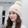 Gorro de Punto Grueso Cálido de Doble Capa Nuevo Otoño/Invierno 2025 para Mujer, Protección para las Orejas, Cálido, Circunferencia de Cabeza Grande, Gorro Slouchy de Moda