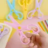Tijeras de Plástico de Colores para Estudiantes y Niños Tijeras Manuales DIY Tijeras para Cortar Papel de Niños Tijeras Pequeñas de Plástico para Niños Pequeños