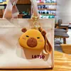 Bolsa de Monedas Creativa de Silicona Capibala Llavero para Mujer Linda Caricatura de Capibara Bolsa para Auriculares Colgante para Pareja