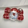 Pinza para el pelo con lazo de terciopelo rojo navideño, set de tocado con campana y borla de dibujos animados lindos de Papá Noel para niños
