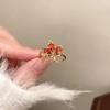 Collar Colgante Hoja de Arce Melancólica Diamante Rojo Hoja de Arce Nicho Lujo Ligero Gama Alta Elegante Cadena para Suéter Versátil