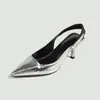 Venta al por mayor Estilo Europeo y Americano 2026 Verano Nuevos Zapatos de Salón de Punta Fina Sin Espalda Tacones Altos Stiletto para Mujer