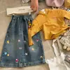 Conjunto de Otoño para Niña 2026 Nuevo Estilo Camisa Polo de Manga Larga con Estampado de Dibujos Animados para Niña Jeans con Estampado Integral para Bebé