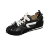 Zapatos de Entrenamiento Alemanes Redondos de Moda Estilo Retro Francés para Mujer, Tenis de Nicho con Lazo, Zapatos Casuales Versátiles con Aumento Oculto de Altura
