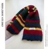 Cachecol de lã para mulheres 2024 Novo outono e inverno K-Style High-End Atmosphere Stripesd Cor contrastante Cachecol de pescoço para homens na moda