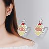 Pendientes de bola de pelo de otoño e invierno, pendientes, pendientes, regalo, campana, copo de nieve, mujeres, serie navideña, joyería para las orejas, venta al por mayor