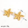 Pendientes de diseño exagerado de nicho europeo y americano nuevos transfronterizos Pendientes de flores de acero inoxidable de oro de 18 quilates Pendientes elegantes de moda