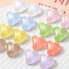 Pendientes de resina con forma de corazón, bonitos aretes con forma de corazón de melocotón curvado con polvo dorado, accesorios para el cabello, fundas para teléfono móvil, venta al por mayor