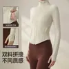 Jaqueta de Yoga Feminina para Outono e Inverno, Nova Zíper Pilates Manga Longa Roupa Fitness, Top de Yoga para Treinamento Esportivo ao Ar Livre