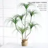 Planta Verde Artificial de Lujo Ligero Flor Artificial Madera Milenaria Maceta de Interior Árbol de Sangre de Dragón Adornos Decorativos para Sala de Estar Suelo