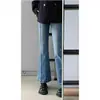 Jeans Débiles Negro Gris Mujer Primavera Nuevo Talla Grande Chica Gordita Cintura Alta Diseño que Cubre la Cadera Elásticos Pantalones de Campana