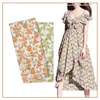 Tres Cuadrículas de Rociado Tela Estampada Floral Pequeña Camisa de Vestir Nueva Tela de Cuadrículas Semitransparentes Primavera, Verano y Otoño Ropa para Mujer