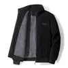 Ropa de Primavera Otoño Invierno Ropa Gruesa con Forro Polar Acolchada de Algodón Chaqueta de Pana para Hombre de Mediana Edad Holgada Casual de Trabajo con Múltiples Bolsillos para Hombre