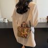Bolsa Transversal Color Block Estampa de Leopardo de Nicho Transfronteiriça para Mulheres 2026 Nova Outono e Inverno Versátil Bolsa de Ombro Bolsa de Mão Fashionável Bolsa Saco