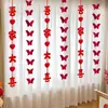 Set de Decoración de Habitación de Boda para Dormitorio de Casa Nueva, Sala de Estar de Boda, Colgantes de Cortina, Tiras Largas con Palabras Felices, Decoración de Guirnalda de Mariposas