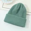 Chapéu de Lã Tricotado Grosso Quente de Inverno Estilo Coreano Topo Arredondado Cor Sólida Simples Versátil Chapéu de Moda para Adultos
