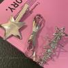 Horquilla de estrella Y2K para chica sexy, dulce y genial, pinza para el pelo rota, flequillo, horquilla para la frente femenina, tocado para mujer