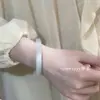 Pulseira Olho de Gato Azul Gelo e Branco Grau A para Mulheres, Pulseira Polarizada Fina Brilhante Água Clara, Presente para Melhor Amiga