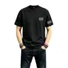 Camiseta Versátil de Manga Corta Gris Oscuro de Moda para Hombre, Estilo Nacional Cuello Redondo Holgada Casual, Camiseta de Manga Corta para Hombre