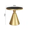 Mesa de Café Pequeña Nórdica de Lujo Ligero, Mesa Lateral para Sofá, Mesa de Esquina para Sala de Estar del Hogar, Mesa Redonda Pequeña Moderna Minimalista de Pizarra y Mármol